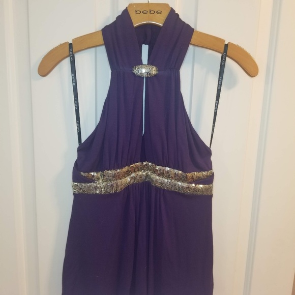 Bebe Keyhole Sequin Top - Picture 1 of 2